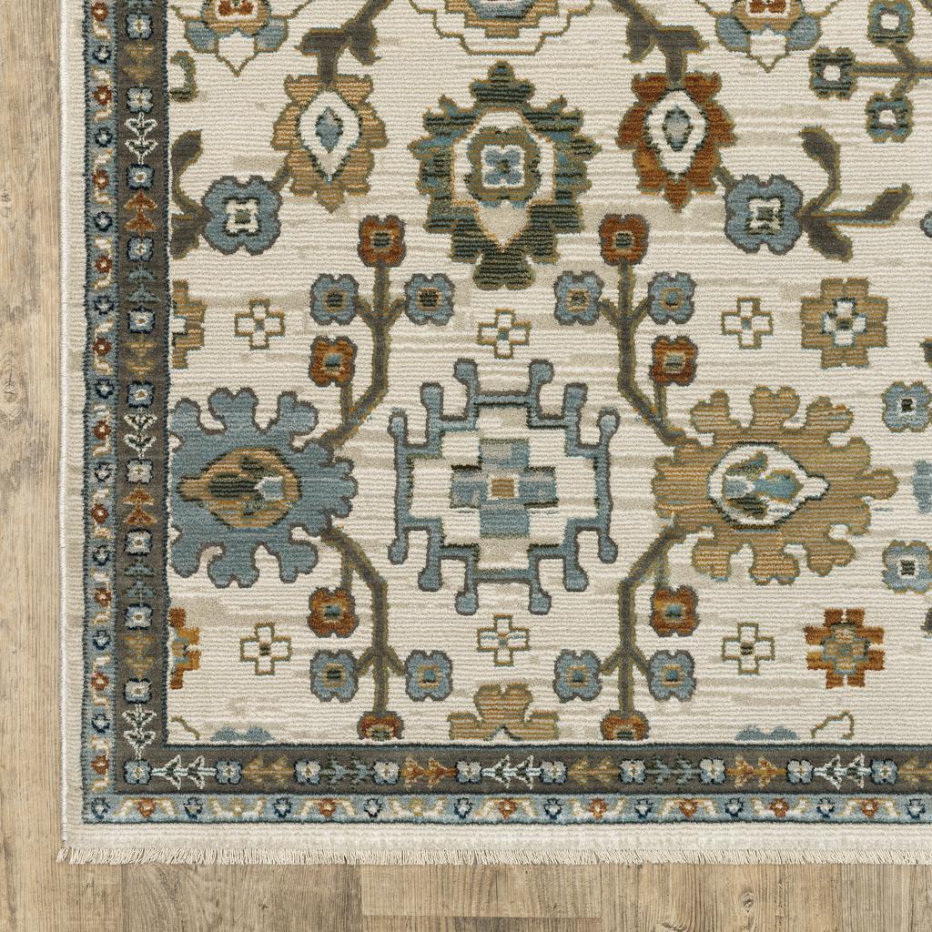 Oriental Weavers Keira KEI02 Ivory Rectangle Indoor Area Rug Floral Pattern-