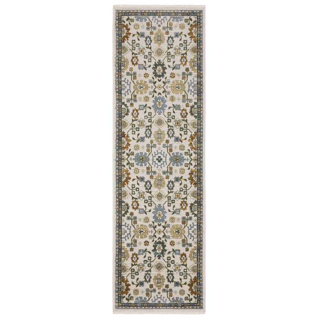 Oriental Weavers Keira KEI02 Ivory Rectangle Indoor Runner Floral Pattern-