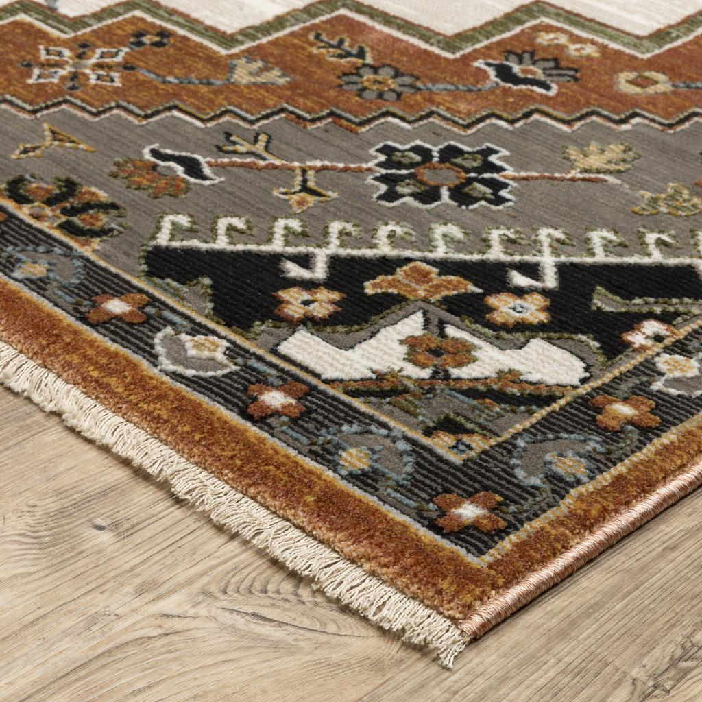 Oriental Weavers Keira KEI03 Rust Rectangle Indoor Area Rug Medallion Pattern-