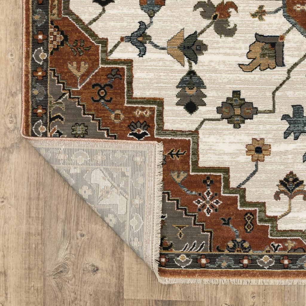 Oriental Weavers Keira KEI03 Rust Rectangle Indoor Area Rug Medallion Pattern-