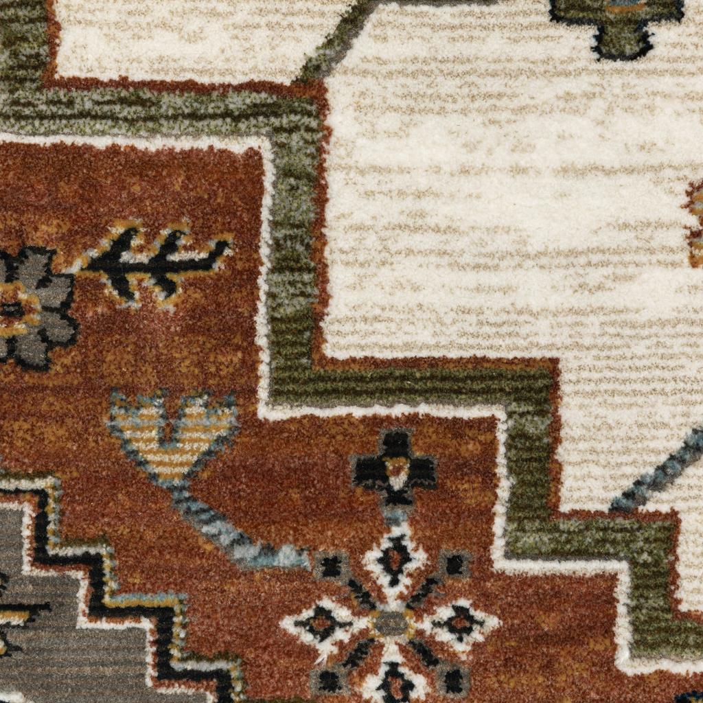 Oriental Weavers Keira KEI03 Rust Rectangle Indoor Area Rug Medallion Pattern-