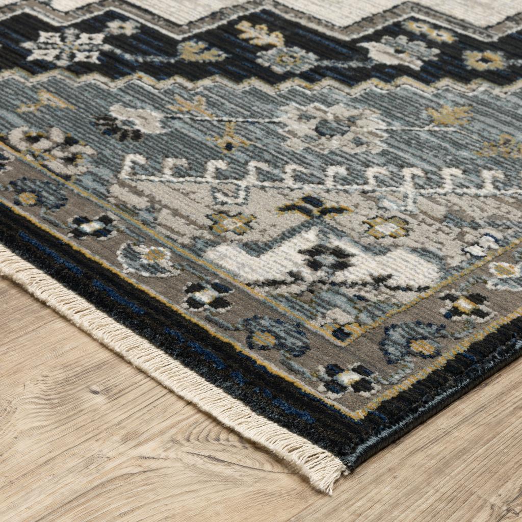 Oriental Weavers Keira KEI04 Blue Rectangle Indoor Area Rug Medallion Pattern-