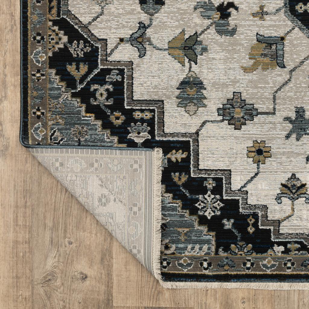 Oriental Weavers Keira KEI04 Blue Rectangle Indoor Area Rug Medallion Pattern-