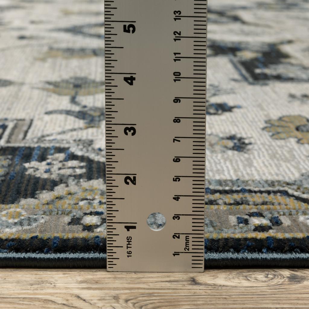 Oriental Weavers Keira KEI04 Blue Rectangle Indoor Runner Medallion Pattern-