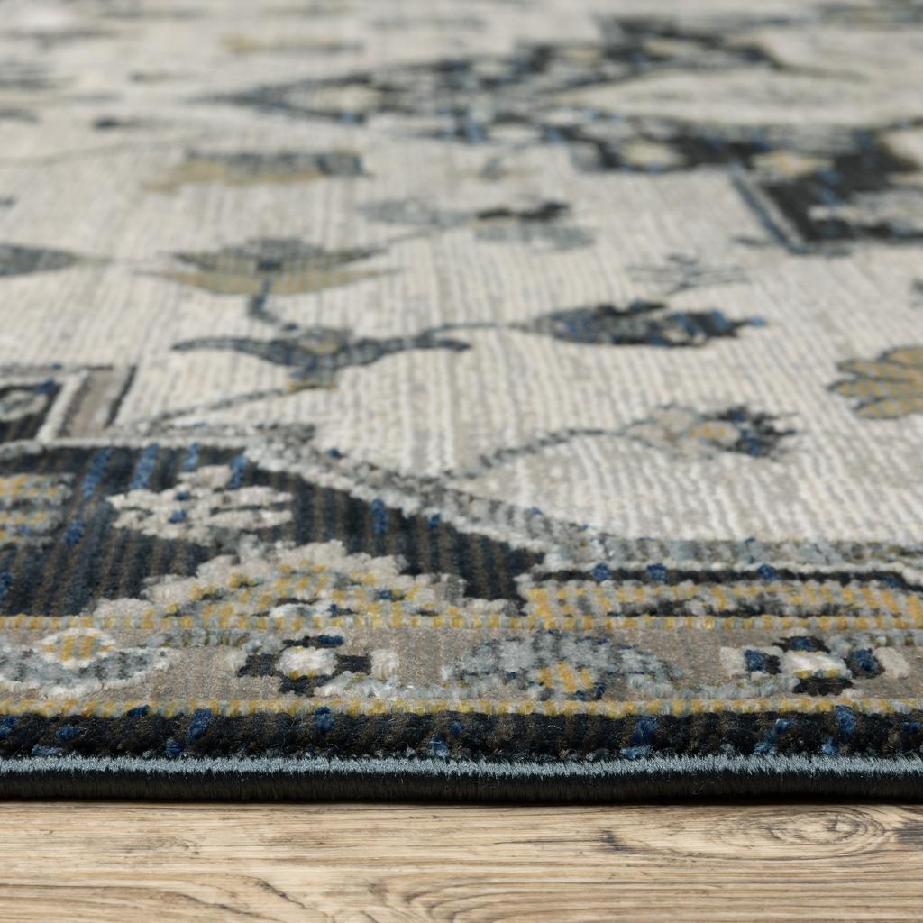 Oriental Weavers Keira KEI04 Blue Rectangle Indoor Runner Medallion Pattern-