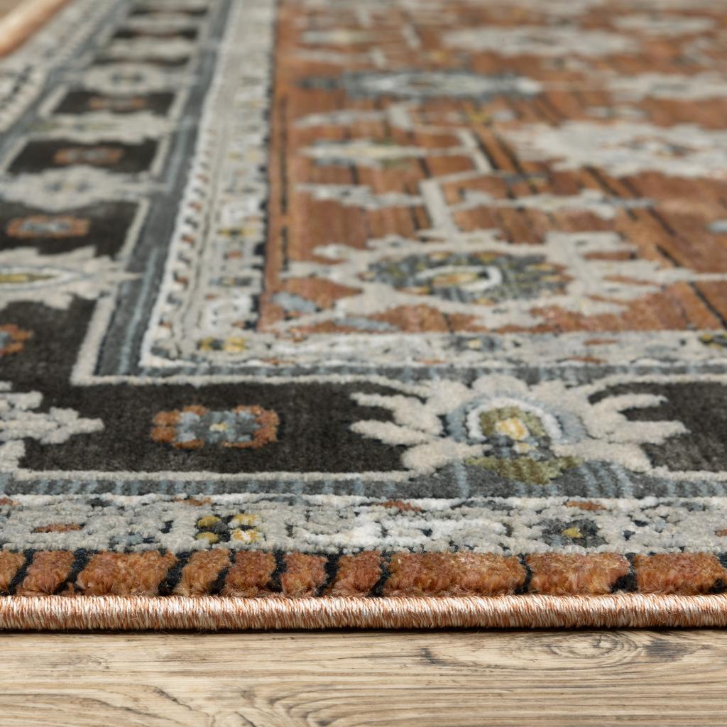 Oriental Weavers Keira KEI05 Rust Rectangle Indoor Area Rug Oriental Pattern-