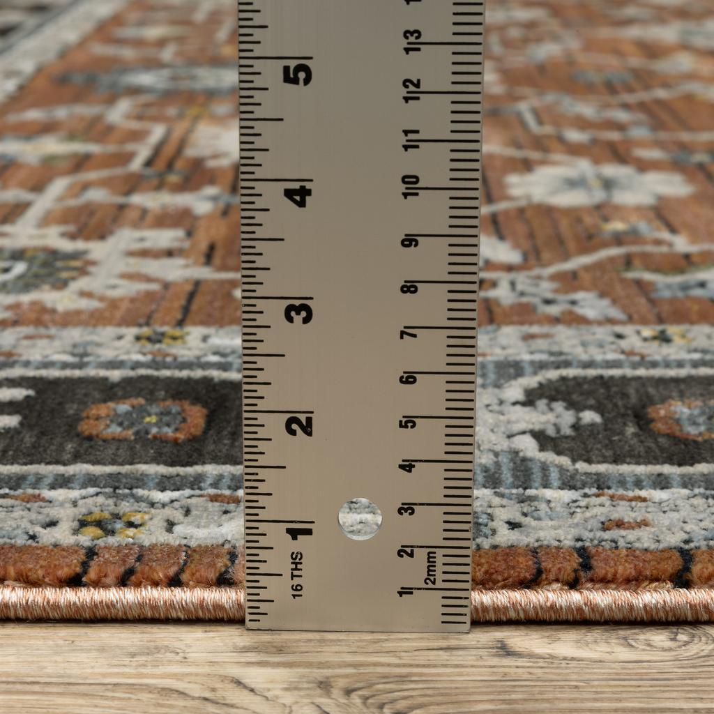 Oriental Weavers Keira KEI05 Rust Rectangle Indoor Area Rug Oriental Pattern-