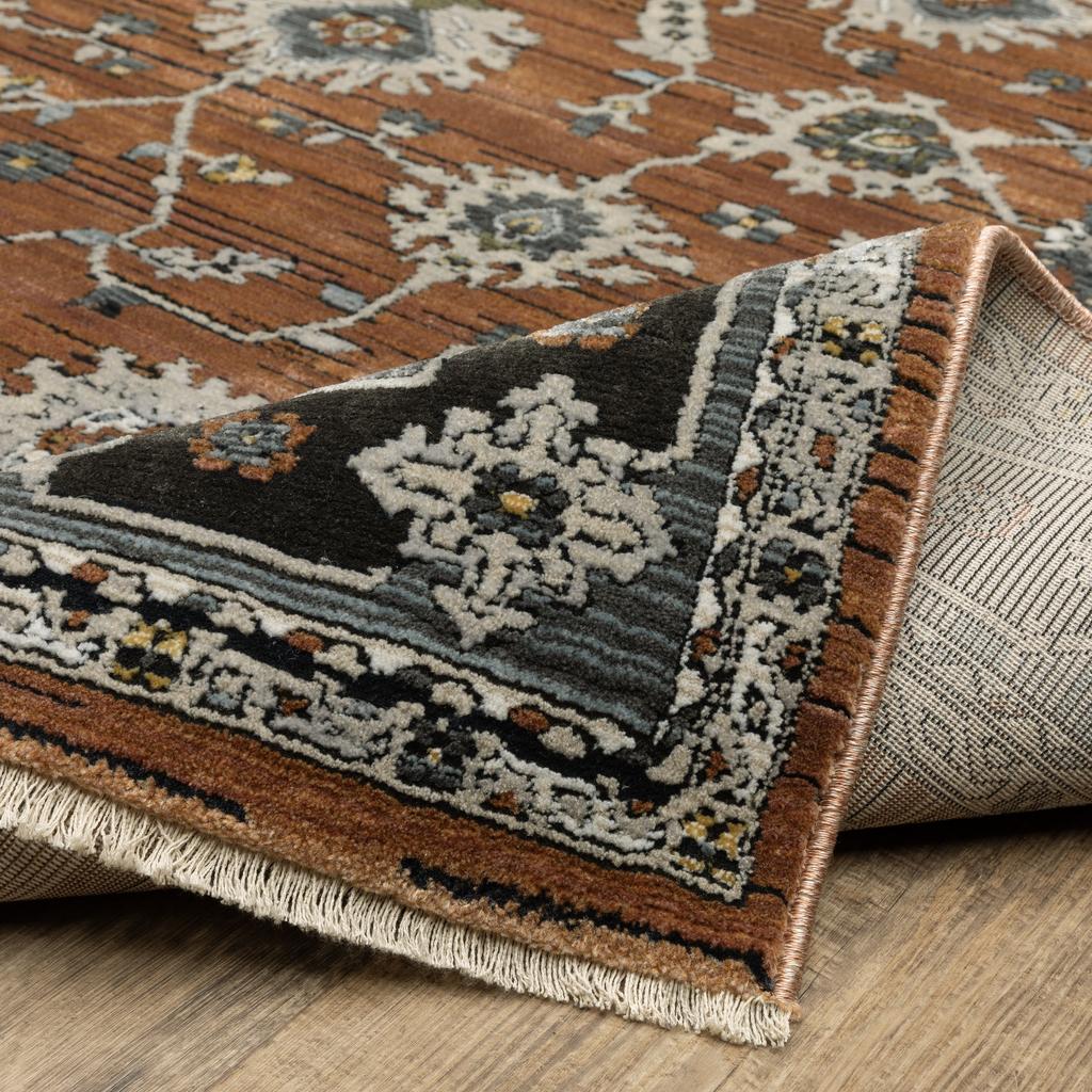 Oriental Weavers Keira KEI05 Rust Rectangle Indoor Runner Oriental Pattern-
