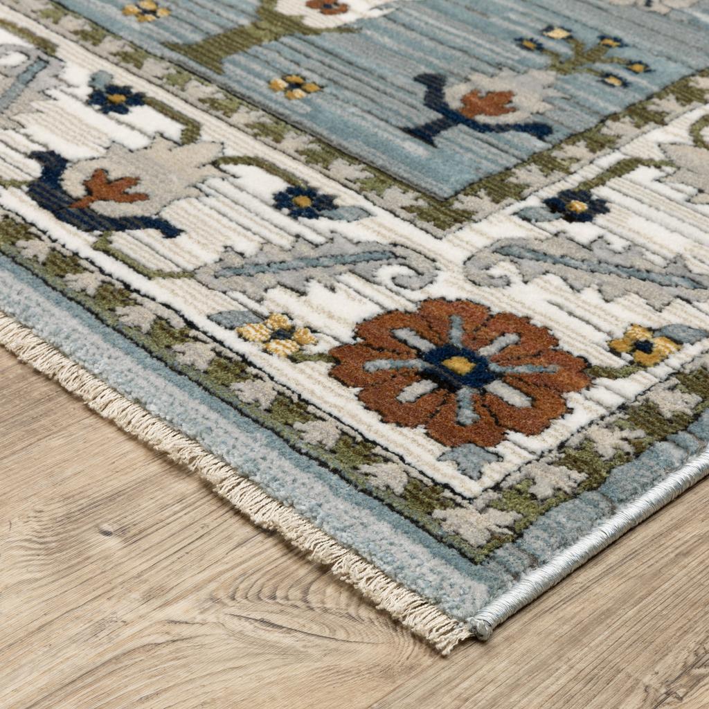 Oriental Weavers Keira KEI06 Blue Rectangle Indoor Area Rug Floral Pattern-