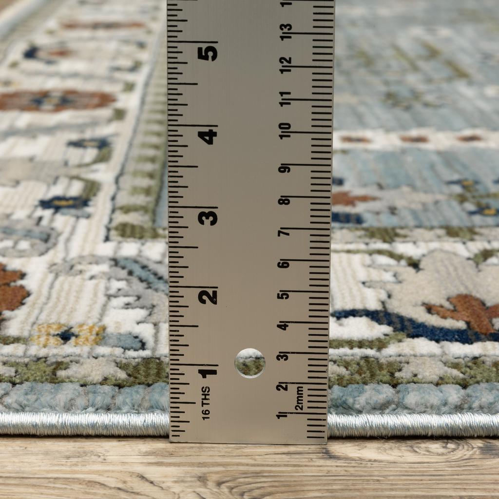 Oriental Weavers Keira KEI06 Blue Rectangle Indoor Runner Floral Pattern-