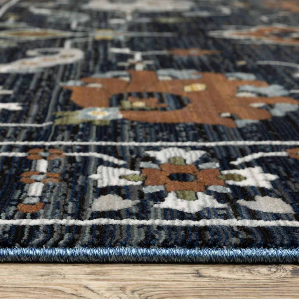Oriental Weavers Keira KEI08 Blue Rectangle Indoor Runner Oriental Pattern-