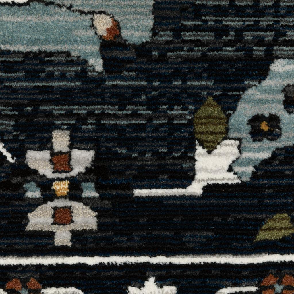 Oriental Weavers Keira KEI08 Blue Rectangle Indoor Runner Oriental Pattern-