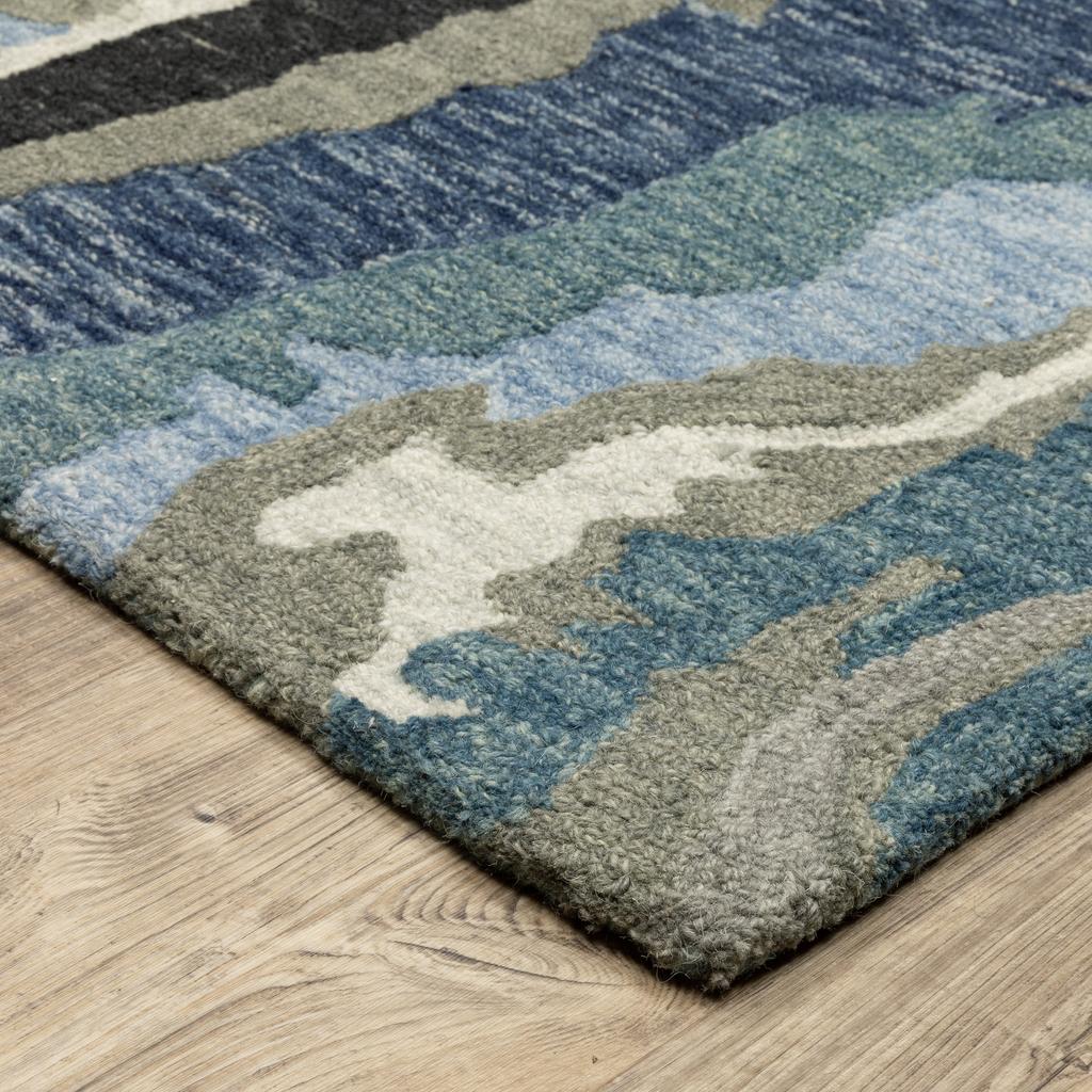 Oriental Weavers Kipton KIP03 Blue Rectangle Indoor Area Rug Abstract Pattern-