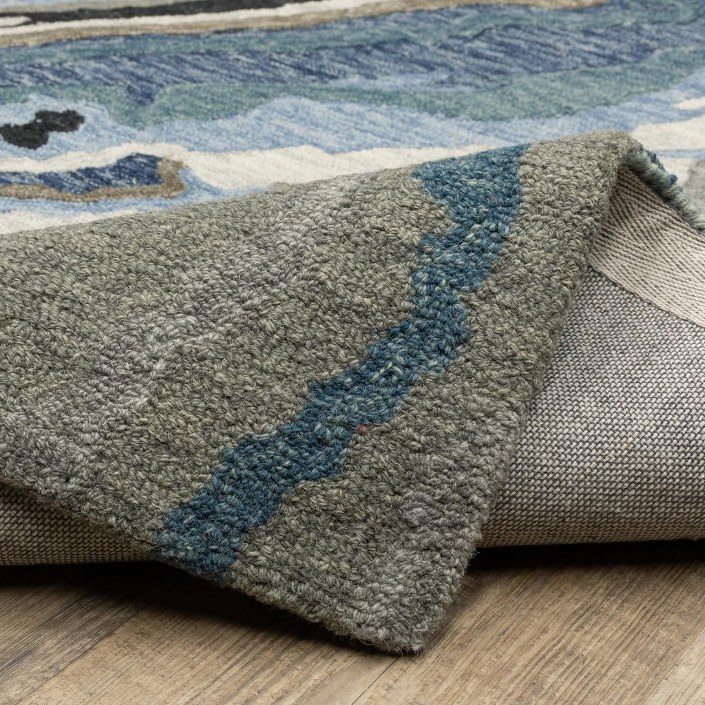 Oriental Weavers Kipton KIP03 Blue Rectangle Indoor Area Rug Abstract Pattern-