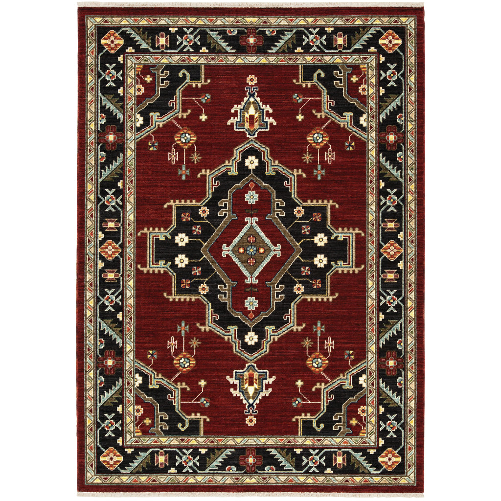 Oriental Weavers Lilihan 092R6 Multicolor Rectangle Indoor Area Rug - Soft & Durable Low Pile Rug with Medallion Design-