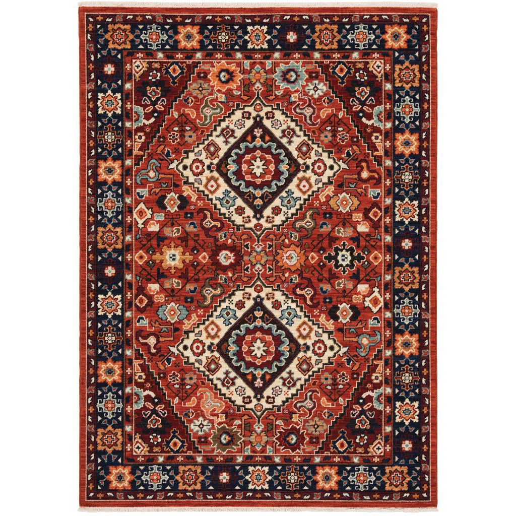 Oriental Weavers Lilihan 2061V Multicolor Rectangle Indoor Area Rug - Soft & Durable Low Pile Rug with Medallion Design-