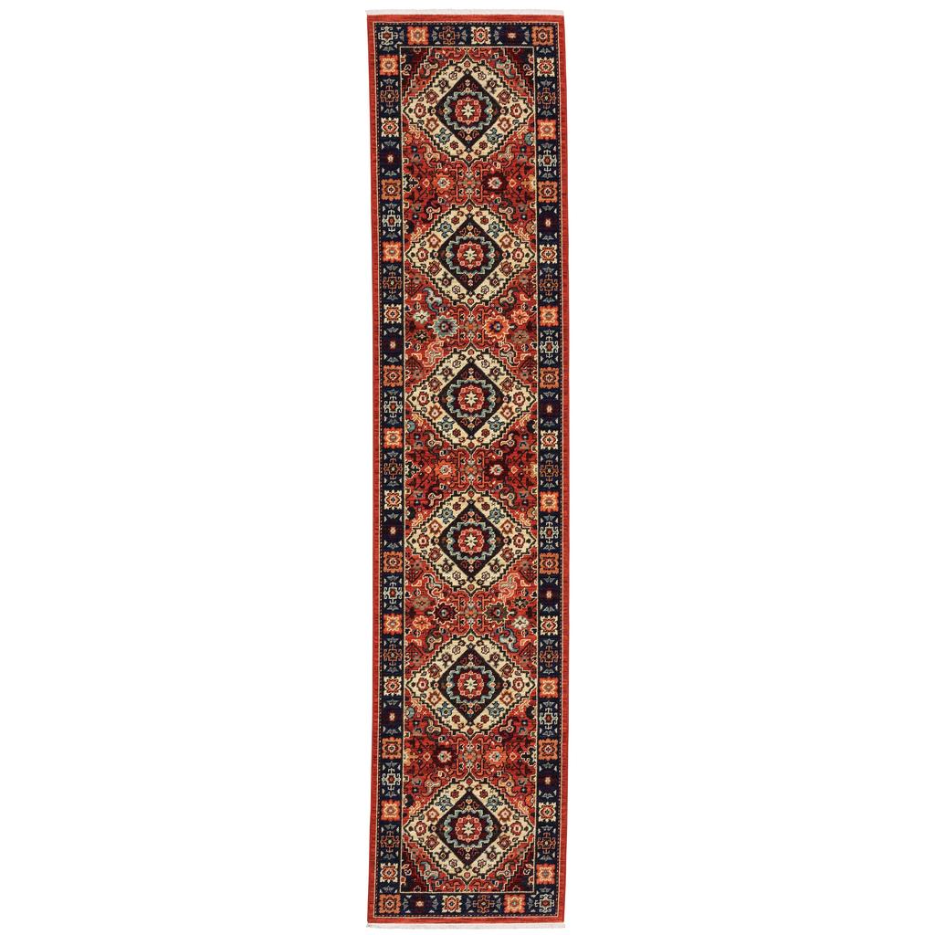 Oriental Weavers Lilihan 2061V Multicolor Rectangle Indoor Runner - Soft & Durable Low Pile Rug with Medallion Design-