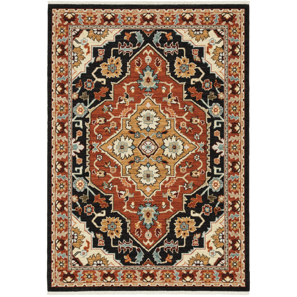 Oriental Weavers Lilihan 4929A Multicolor Rectangle Indoor Area Rug - Soft & Durable Low Pile Rug with Medallion Design-