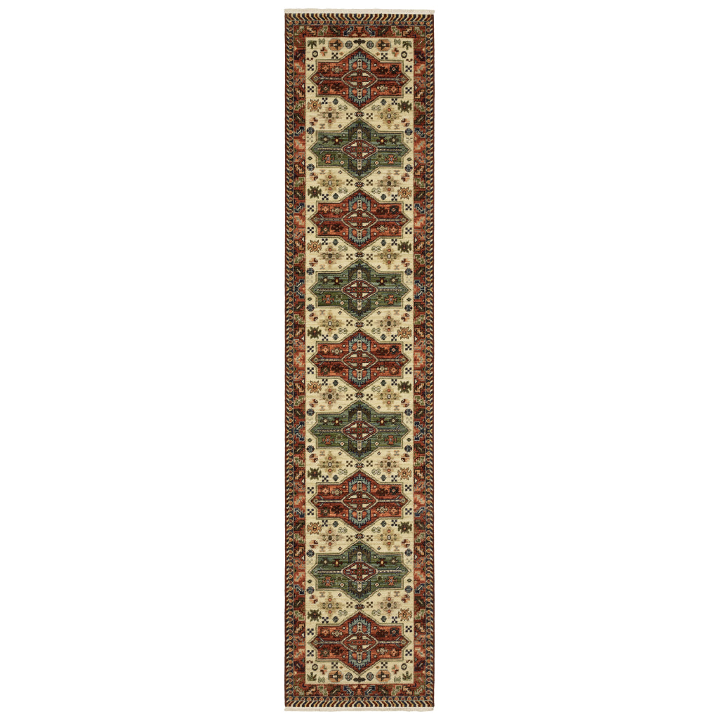 Oriental Weavers Lilihan 8022R Multicolor Rectangle Indoor Runner - Soft & Durable Low Pile Rug with Tribal Design-