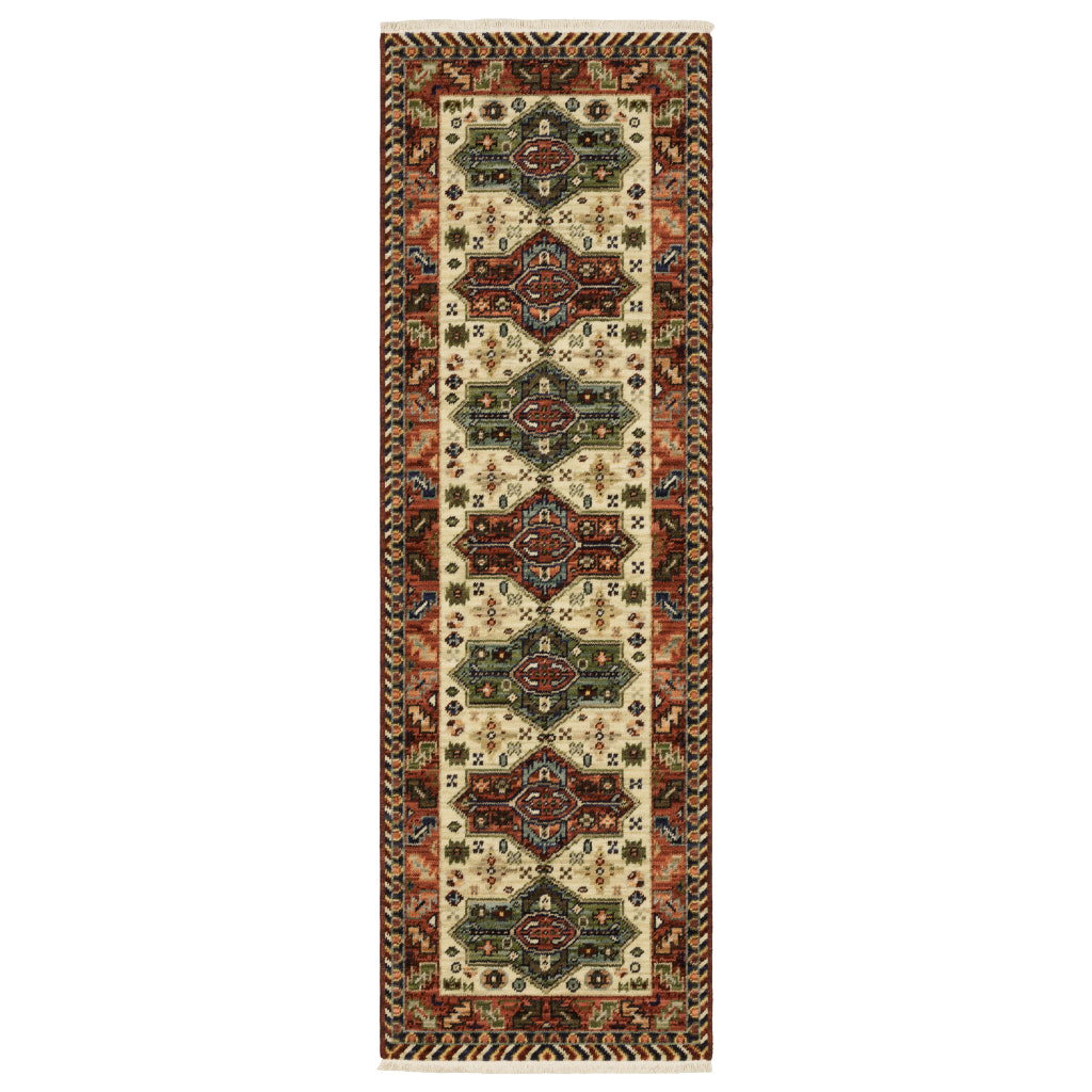 Oriental Weavers Lilihan 8022R Multicolor Rectangle Indoor Runner - Soft & Durable Low Pile Rug with Tribal Design-