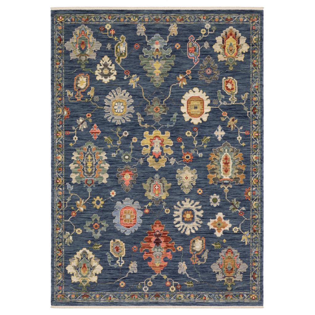 Oriental Weavers Lucca 2863B Blue Rectangle Indoor Area Rug Oriental Pattern-