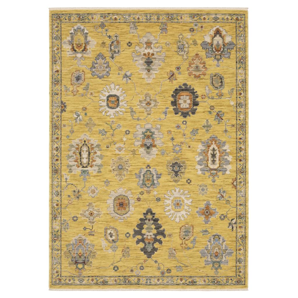 Oriental Weavers Lucca 2863G Yellow Rectangle Indoor Area Rug Oriental Pattern-