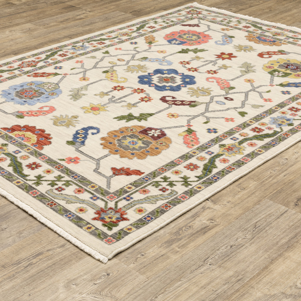 Oriental Weavers Lucca 5506W Multicolor Rectangle Indoor Area Rug - Soft & Durable Low Pile Rug with Persian Design-