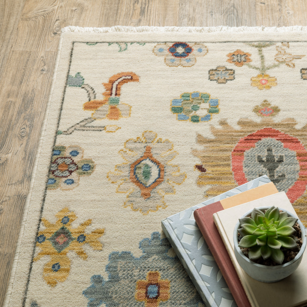 Oriental Weavers Lucca 5507W Multicolor Rectangle Indoor Area Rug - Soft & Durable Low Pile Rug with Persian Design-