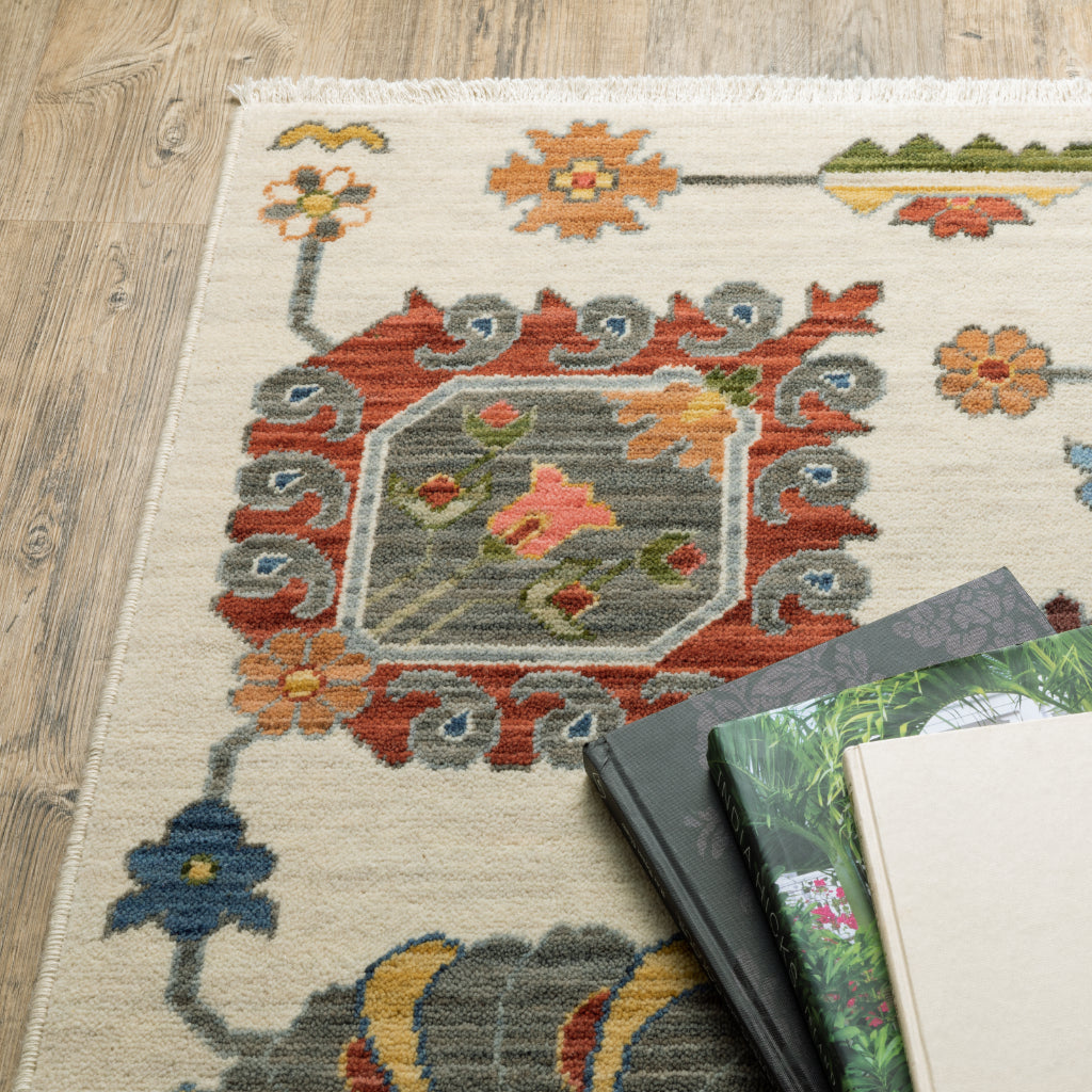 Oriental Weavers Lucca 8111W Multicolor Rectangle Indoor Area Rug - Soft & Durable Low Pile Rug with Persian Design-