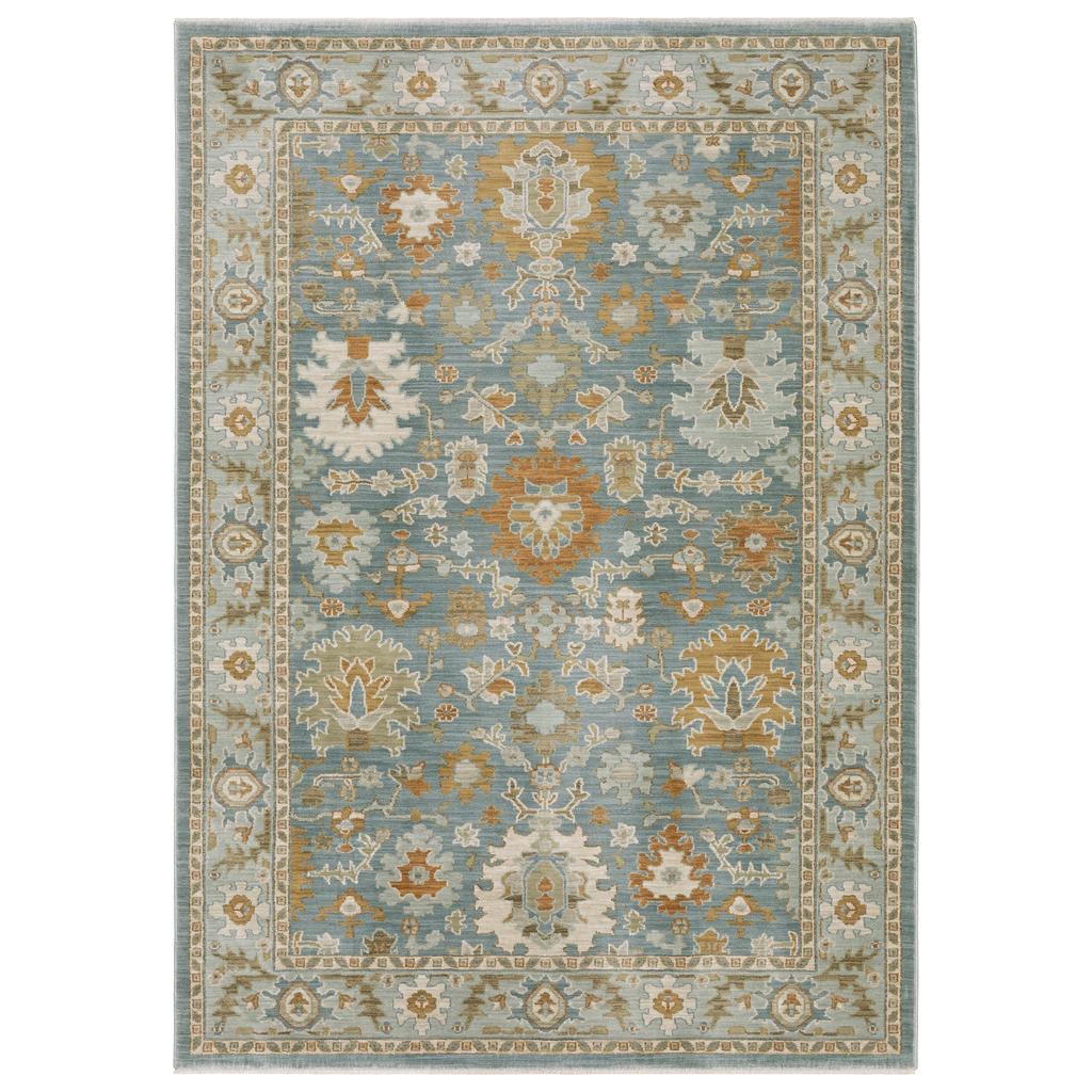 Oriental Weavers Maeve MAE02 Teal Rectangle Indoor Area Rug Oriental Pattern-