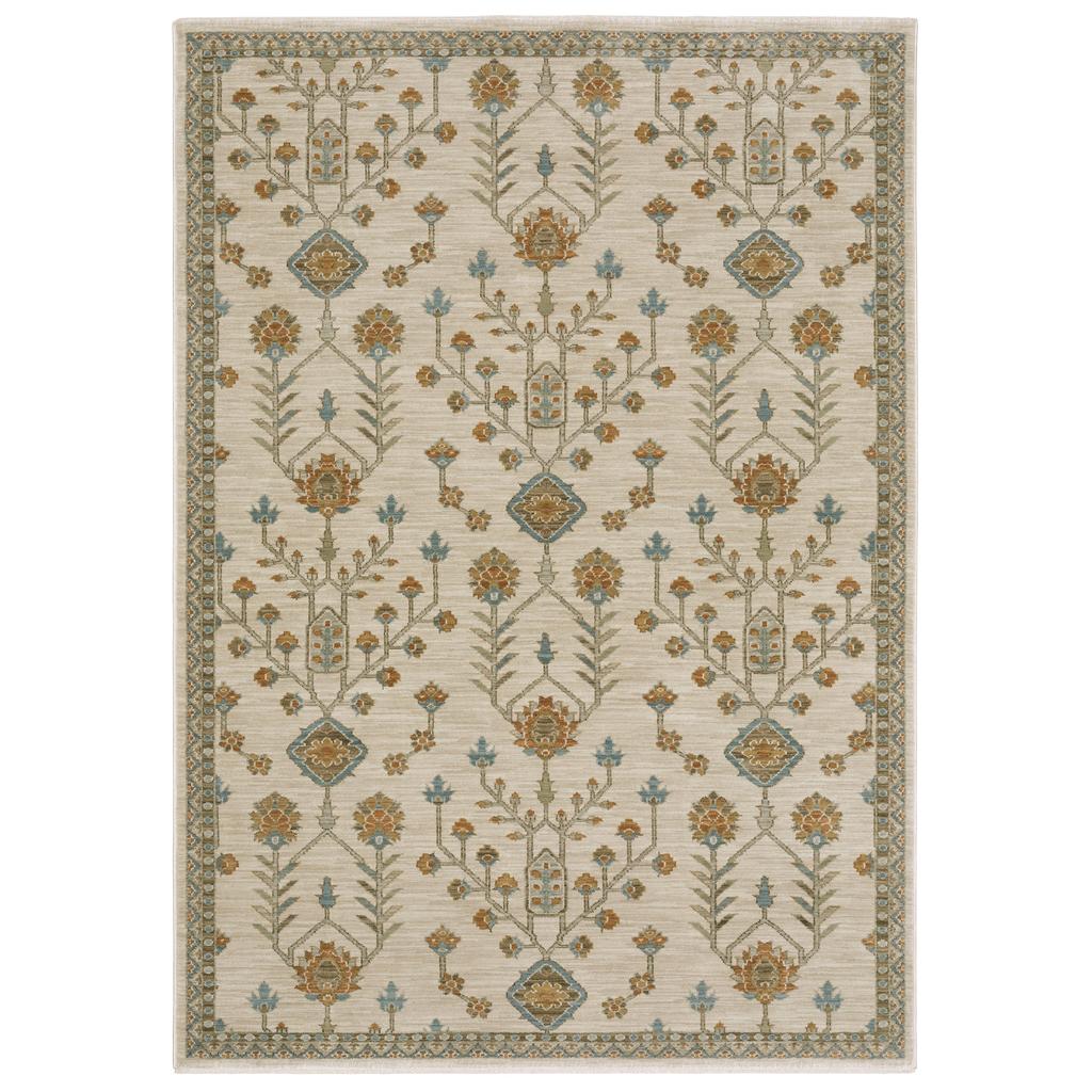 Oriental Weavers Maeve MAE07 Beige Rectangle Indoor Area Rug Oriental Pattern-