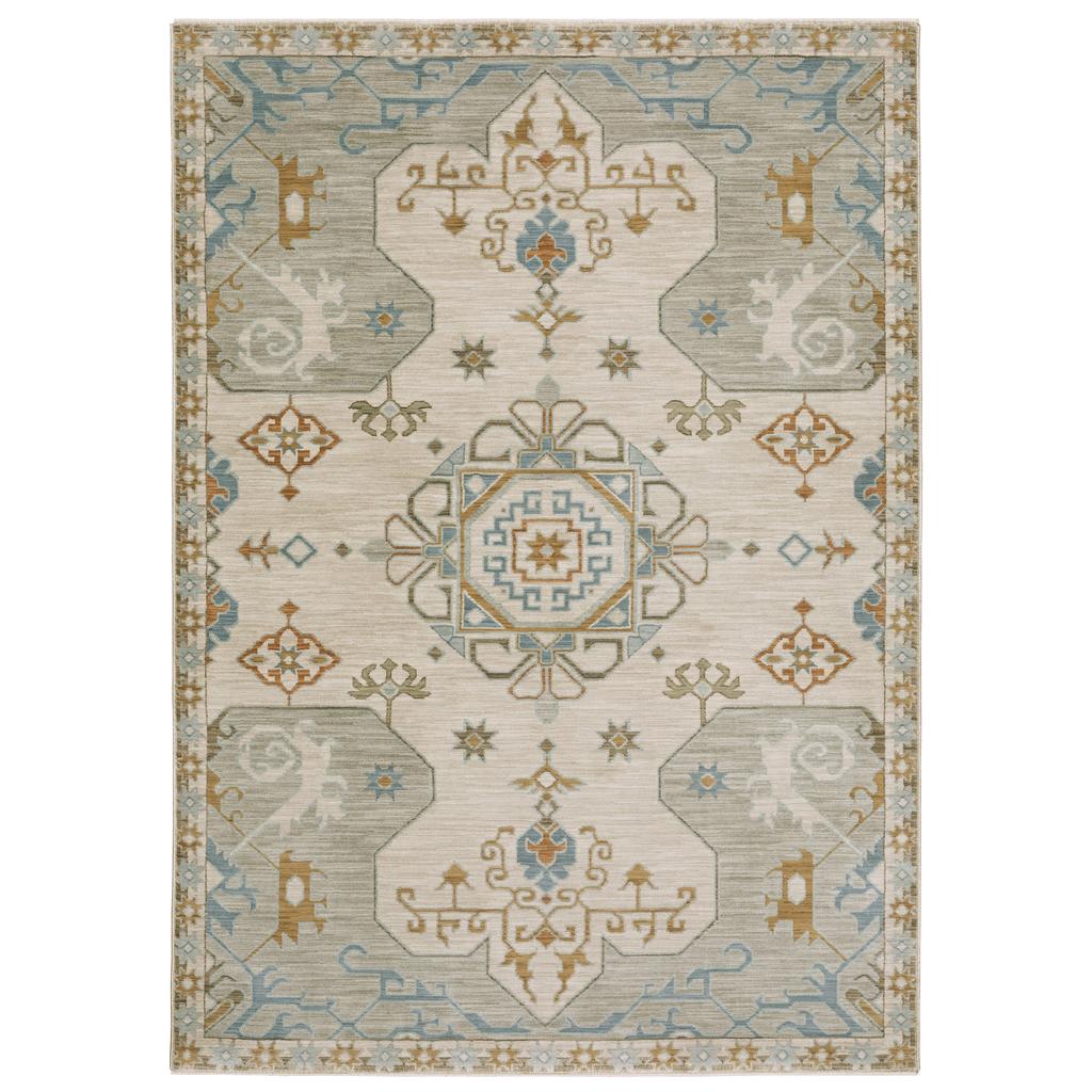 Oriental Weavers Maeve MAE09 Beige Rectangle Indoor Area Rug Oriental Pattern-