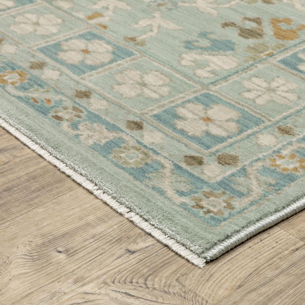 Oriental Weavers Maeve MAE14 Teal Rectangle Indoor Area Rug Oriental Pattern-