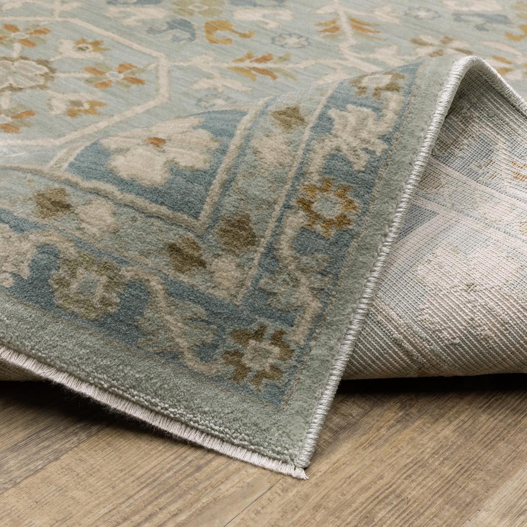 Oriental Weavers Maeve MAE14 Teal Rectangle Indoor Area Rug Oriental Pattern-