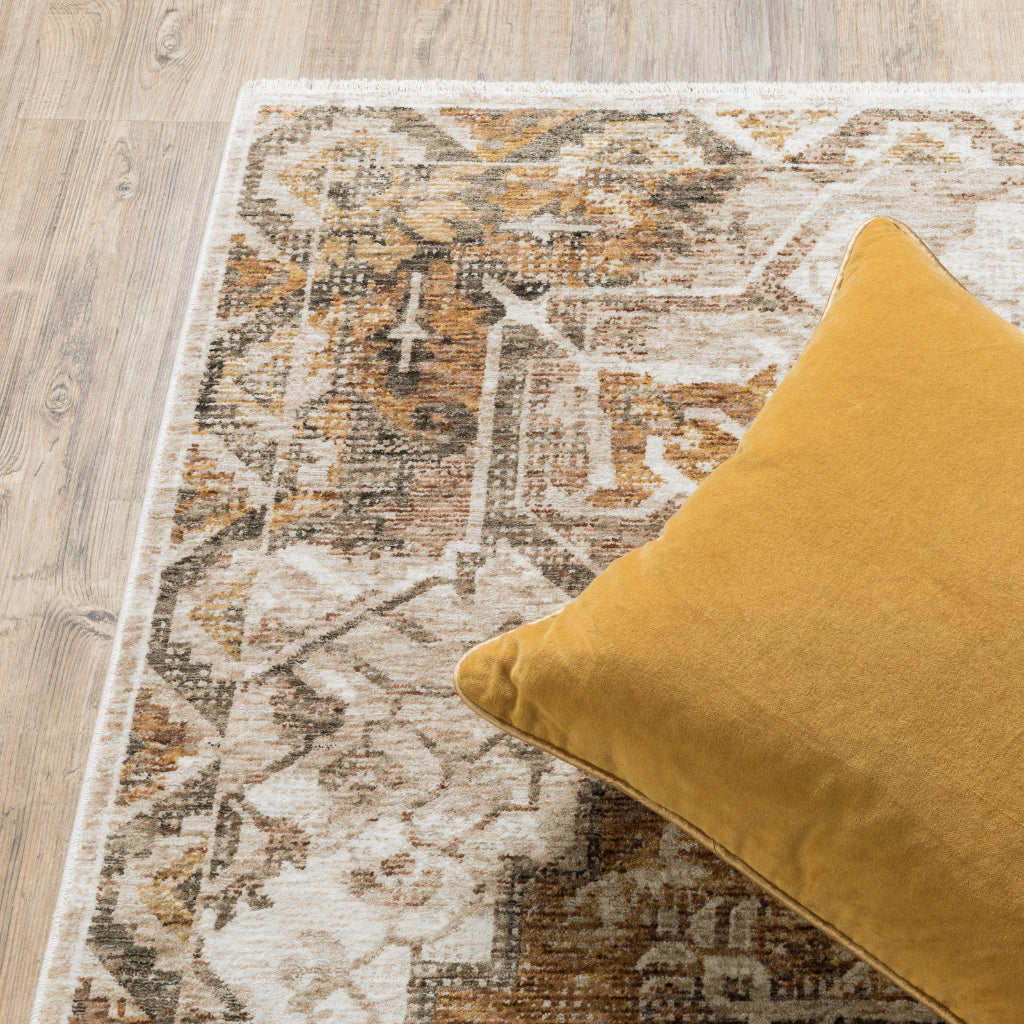 Oriental Weavers Maharaja 661C1 Multicolor Rectangle Indoor Area Rug - Stain Resistant Low Pile Vintage Style Rug with Medallion Design-