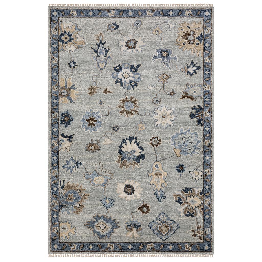 Oriental Weavers Majorca MAJ06 Light Blue Rectangle Indoor Area Rug Oriental Pattern-