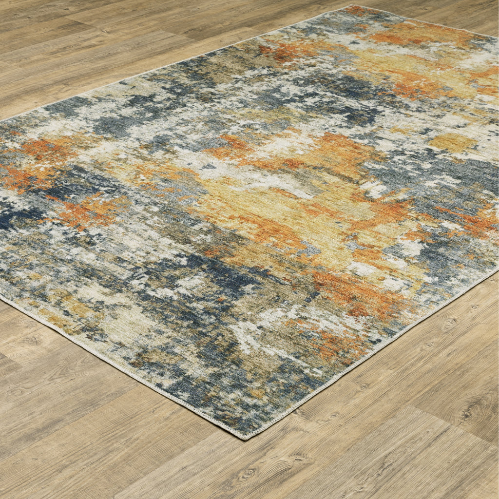 Oriental Weavers Malibu MAL05 Multicolor Rectangle Indoor Area Rug - Stain Resistant Low Pile Abstract Rug-