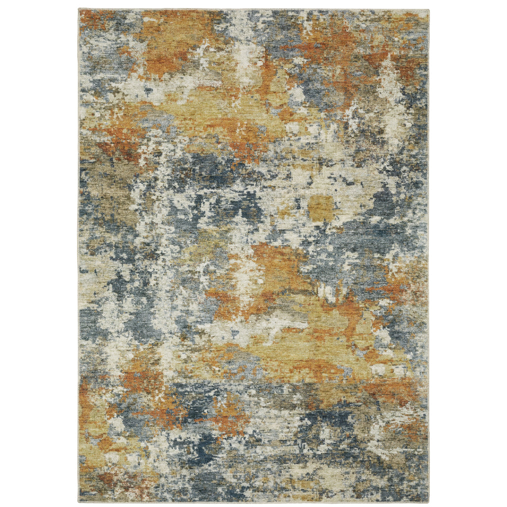 Oriental Weavers Malibu MAL05 Multicolor Rectangle Indoor Area Rug - Stain Resistant Low Pile Abstract Rug-