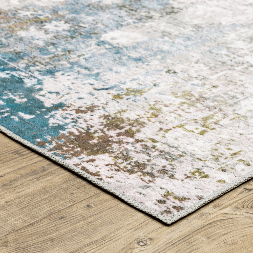 Oriental Weavers Malibu MAL06 Multicolor Rectangle Indoor Area Rug - Stain Resistant Low Pile Abstract Rug-