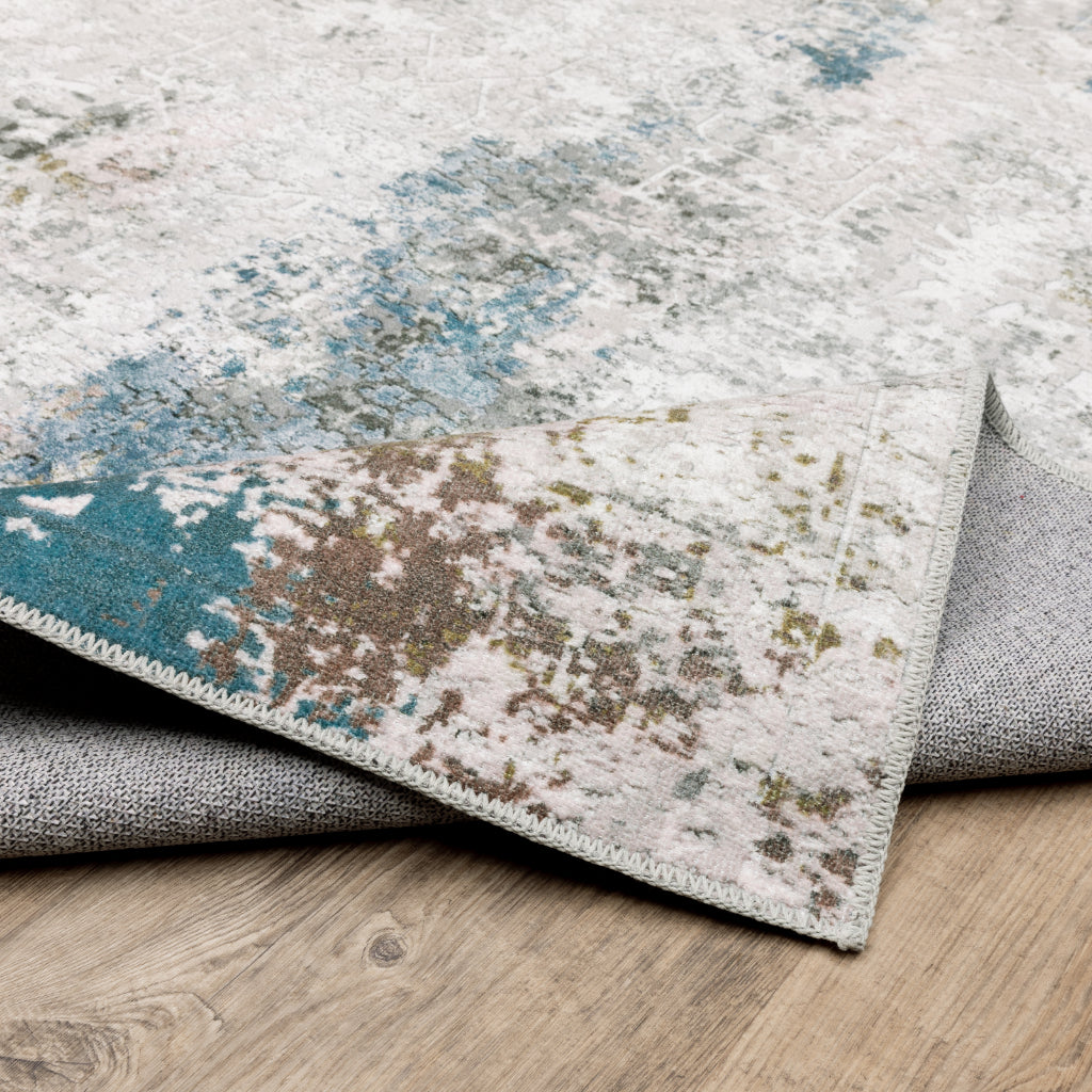 Oriental Weavers Malibu MAL06 Multicolor Rectangle Indoor Area Rug - Stain Resistant Low Pile Abstract Rug-