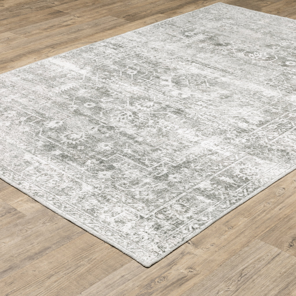 Oriental Weavers Malibu MAL08 Gray Rectangle Indoor Area Rug - Stain Resistant Low Pile Vintage Style Rug-