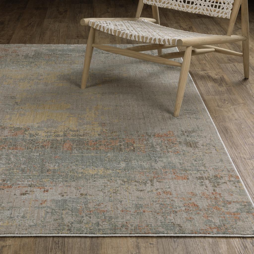 Oriental Weavers Mallory MAL05 Grey Rectangle Indoor Runner Distressed Pattern-