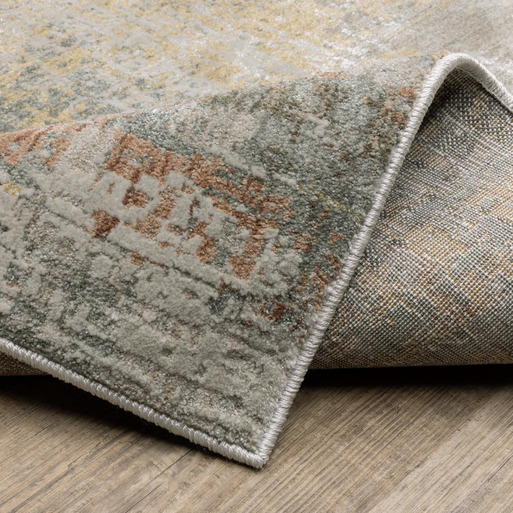 Oriental Weavers Mallory MAL05 Grey Rectangle Indoor Runner Distressed Pattern-