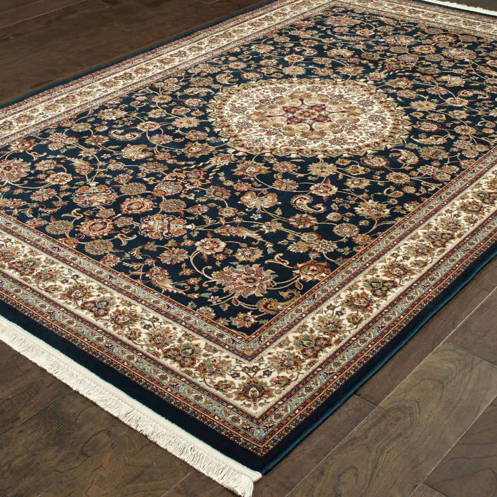 Oriental Weavers Masterpiece 033B2 Multicolor Rectangle Indoor Area Rug - Exquisite Stain Resistant Traditional Rug with Medallion Design-
