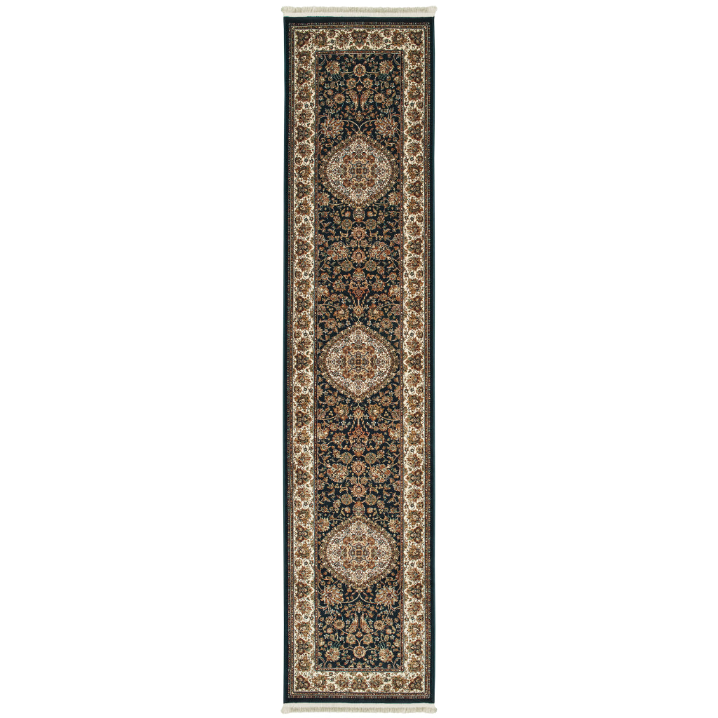 Oriental Weavers Masterpiece 033B2 Multicolor Rectangle Indoor Runner - Exquisite Stain Resistant Traditional Rug with Medallion Design-
