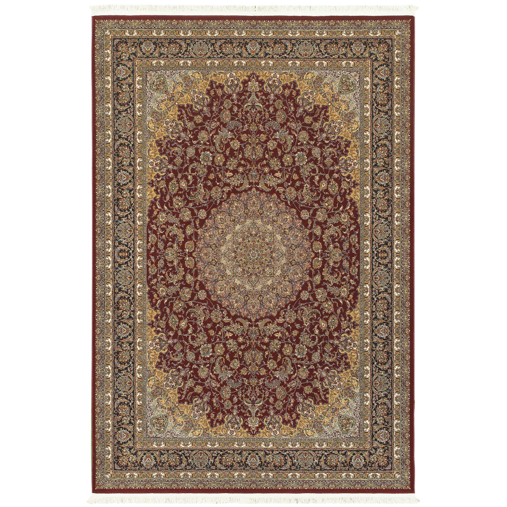 Oriental Weavers Masterpiece 090R2 Multicolor Rectangle Indoor Area Rug - Exquisite Stain Resistant Traditional Rug with Medallion Design-