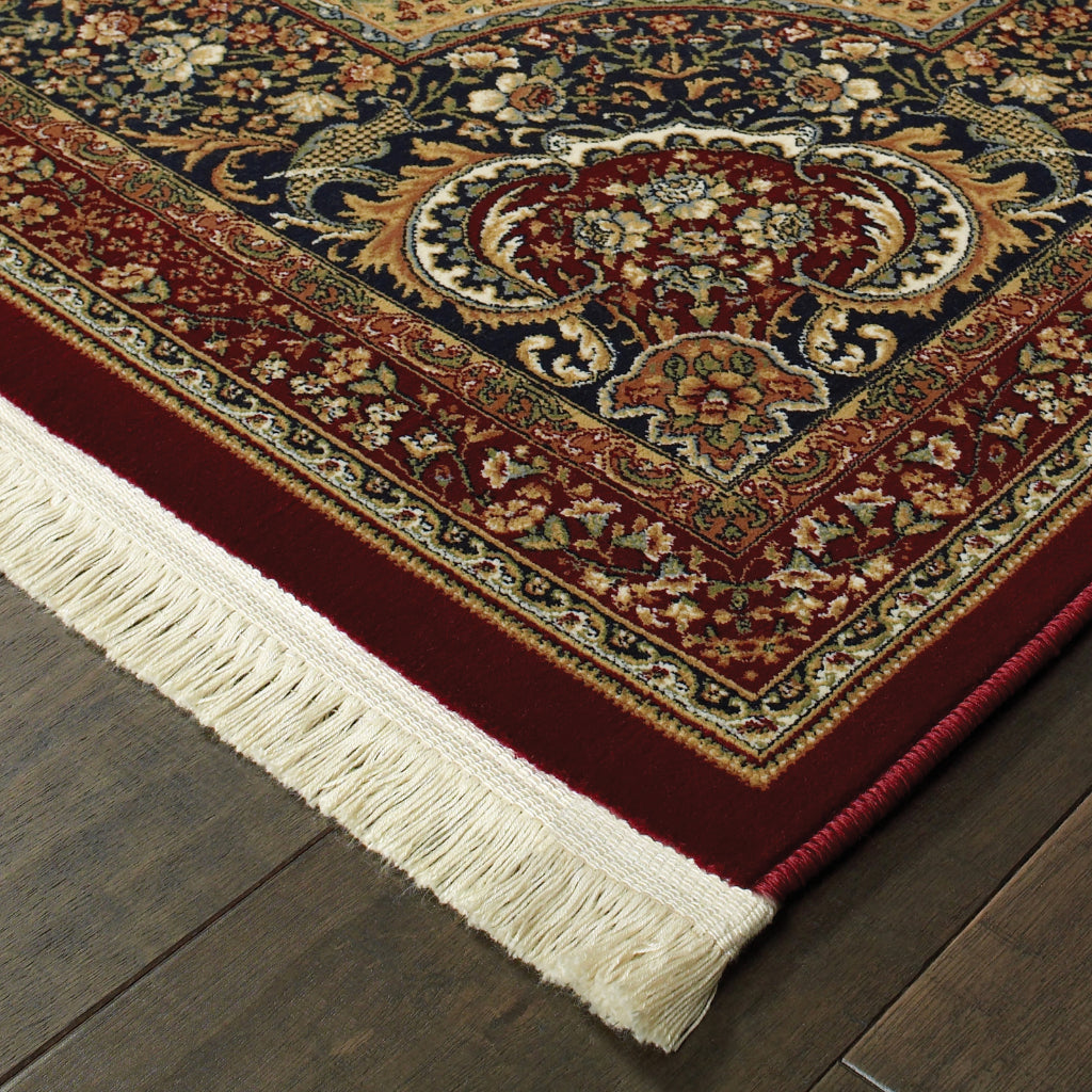 Oriental Weavers Masterpiece 113R2 Multicolor Rectangle Indoor Area Rug - Exquisite Stain Resistant Traditional Rug with Medallion Design-