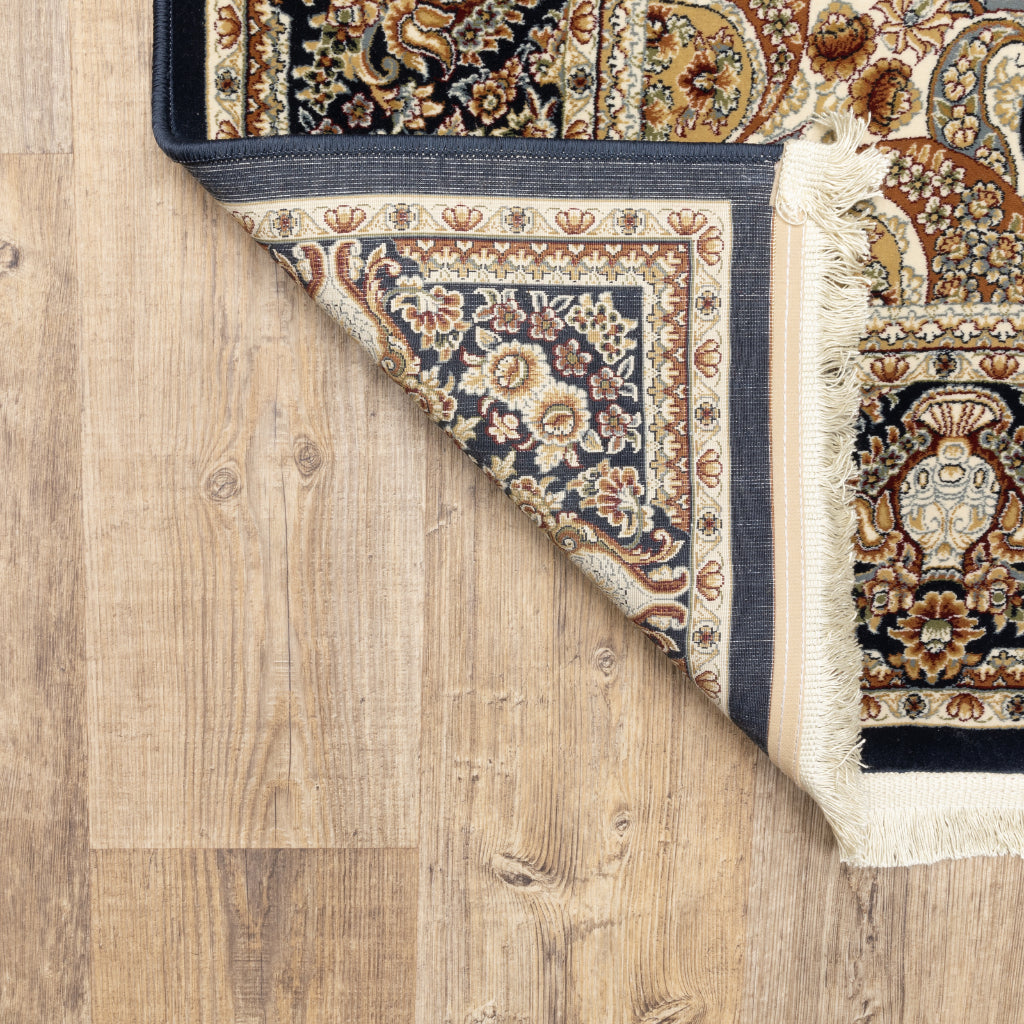 Oriental Weavers Masterpiece 1802B Multicolor Rectangle Indoor Runner - Exquisite Stain Resistant Traditional Rug with Medallion Design-