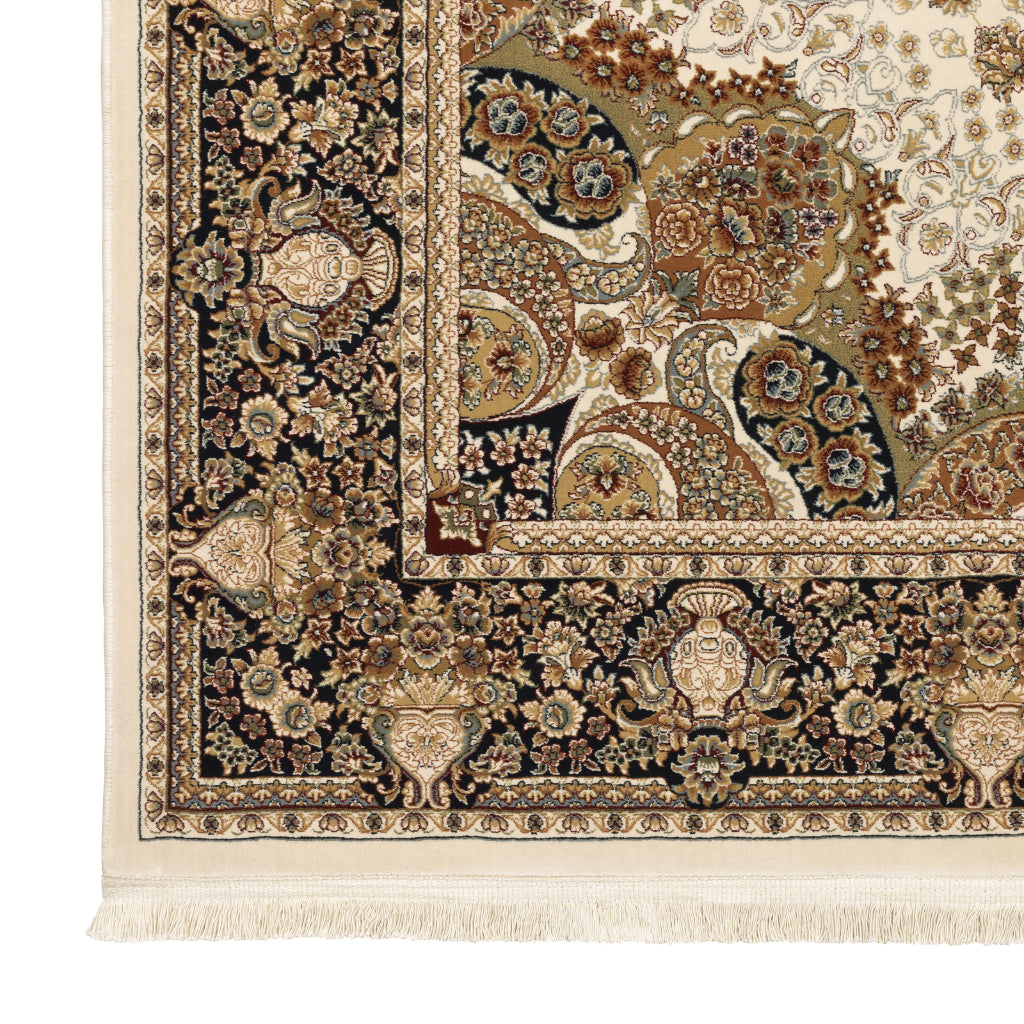 Oriental Weavers Masterpiece 1802W Multicolor Rectangle Indoor Area Rug - Exquisite Stain Resistant Traditional Rug with Medallion Design-