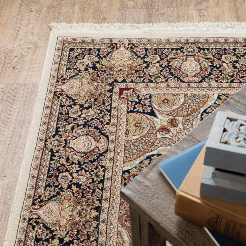 Oriental Weavers Masterpiece 1802W Multicolor Rectangle Indoor Area Rug - Exquisite Stain Resistant Traditional Rug with Medallion Design-